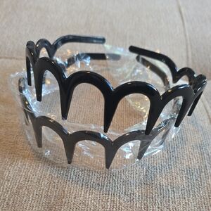 Scalloped Arch Headband Set - Black